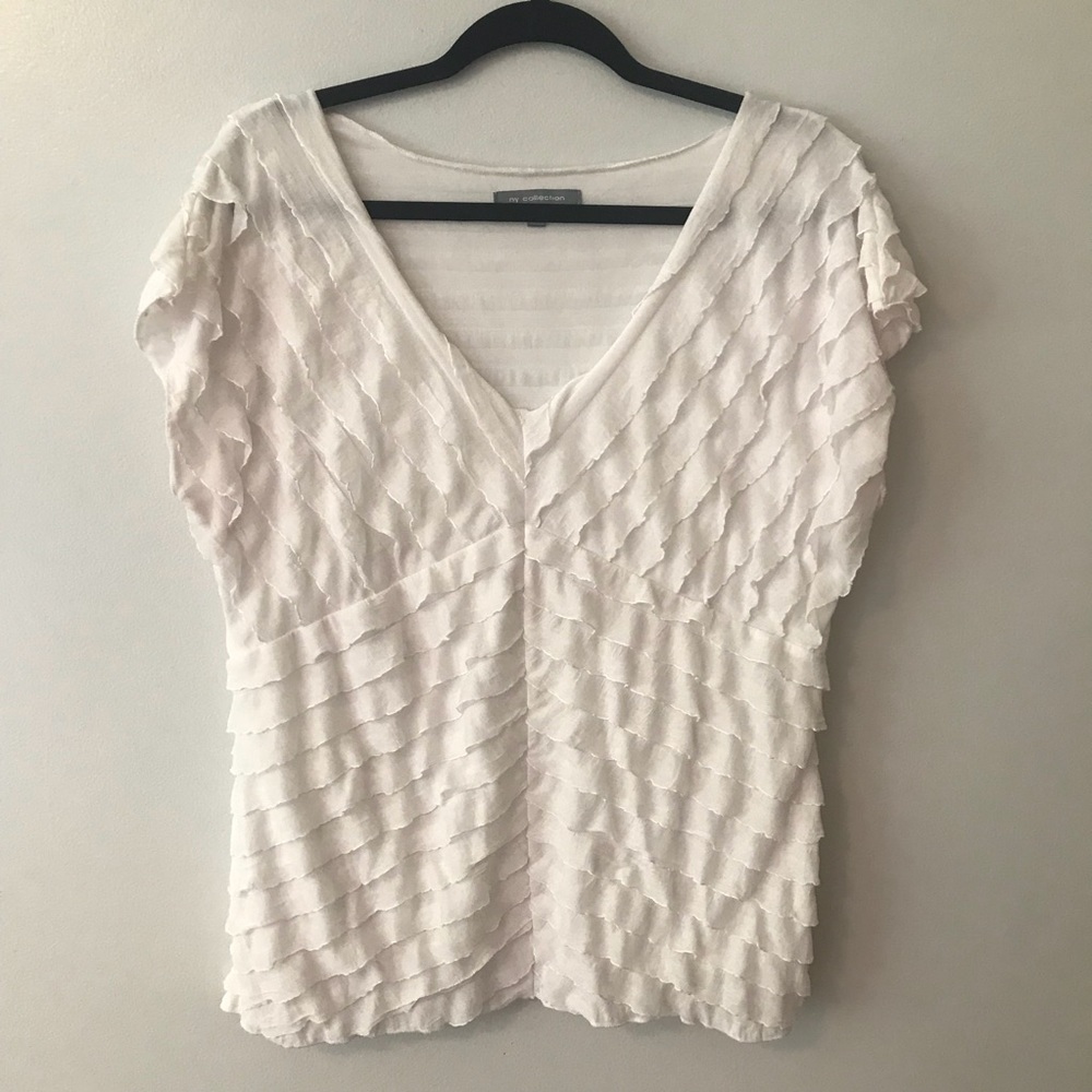 White Ruffle Blouse